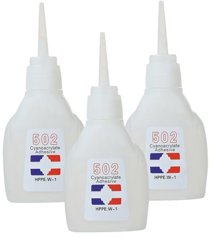 Colla legno, 3 pezzi 502 colla, asciugatura rapida con adesiva istantanea da 30 g 502 super per metallo, vetro, plastica, riparazione in pelle, plastica