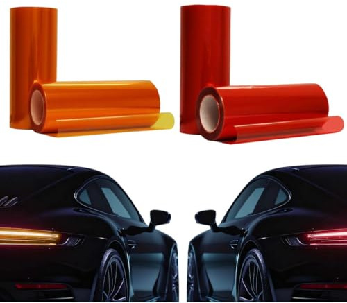 2 Stücke Scheinwerfer-Folie 30 * 120cm, Scheinwerfer Tönungsfolie Auto Folie Rückleuchten Nebelscheinwerfer Aufkleber