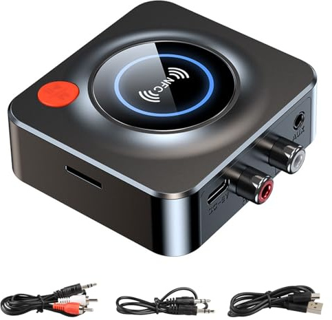 Recepteur Bluetooth 5.1 RCA 3,5 mm AUX Adaptateur Bluetooth，Stereo Audio HiFi Receiver, Adaptateur Bluetooth Récepteur sans Fil de Voiture,Smartphone, Tablette,Musique Haute fidélité à Domicile