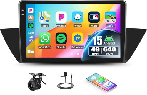 CAMECHO [4+64G] Android 15 Autoradio pour BMW X1 E84 2010-2016, Carplay Android Auto sans Fil, 10.1 INCELL Écran Bluetooth Radio GPS WiFi FM/RDS EQ Lien Miroir +CANBUS +MIC +Caméra de recul