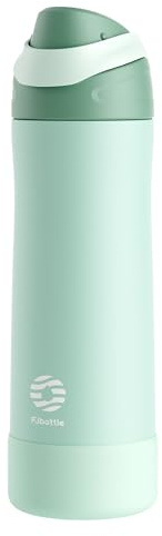 Fjbottle Botella Agua Acero Inoxidable 750ml, Térmica con Botón y Funda | 24 h frío, apertura con un botón y cierre hermético; apta para lavavajillas, con funda de silicona y cepillo.