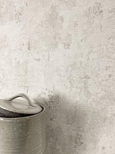 Newroom Papier Peint Intissé Gris Effet Béton Loft Chambre | Béton ciré taches gris clair, effet plâtre brut, papier peint industriel, décoration murale salon, sans raccord