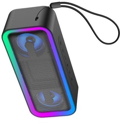 IKT Bluetooth Speaker, 40W Loud Stereo Sound Portable Speaker, 30Hrs Playtime, Speakers Wireless Bluetooth 5.4, 7 RGB lights, Deep Bass, TWS Pairing, IPX7 Waterproof, Speakers for Home/Party/Outdoor