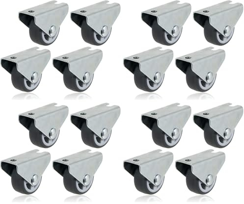 cyclingcolors 4x Möbelrollen 30mm Lenkrollen 30kg / rolle Transportrollen Apparaterollen Rolle Gummi Gummirolle (Packung mit 4)