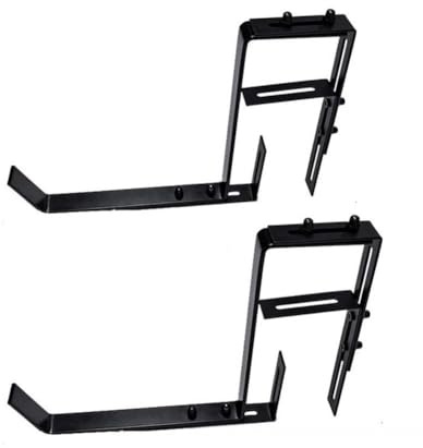 Vilgftyiet Soporte ajustable para colgar macetas sin taladrar para balcón, alféizar de ventana o valla, soporte de hierro resistente, negro, paquete de 2