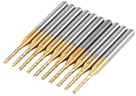 10 Stück Hartmetall-Schaftfräser, 1,5 mm Mikro-Gravur-Bits, Fräser-Bit, Gravur-Fräser, 1/8 Zoll Schaft für PCB-Maschine