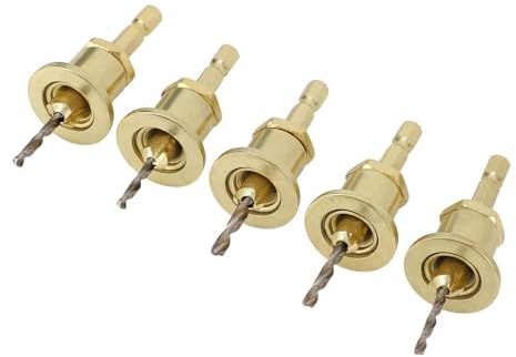 Generic Set di Punte per Trapano Svasatore per Legno, 5 Pezzi, Codolo Esagonale Regolabile, 2,8-4 Mm, Foro Conico, Fresa Svasata con Vite di Arresto, Diametro 10 Mm, Adatta per Carpenteria,