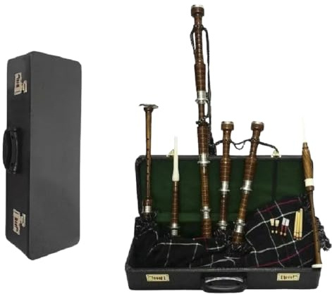 McKenzie Tartan Scottish Bagpipe Set with Free Hard Case | Professional Bagpipe Instrument by Tartancity