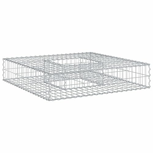 Mhdvray Gabionen Hochbeet 100x100x20 cm, Drahtkorb aus verzinktem Stahl, robuster Steinzaun für Garten und Terrasse, wetterfester Gabionenkorb zum Befüllen