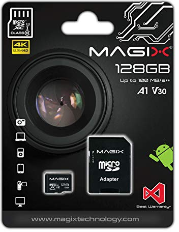 Magix MicroSD Speicherkarte 4K Series Klasse10 V30 + SD Adapter bis zu 95 MB/s (128GB)