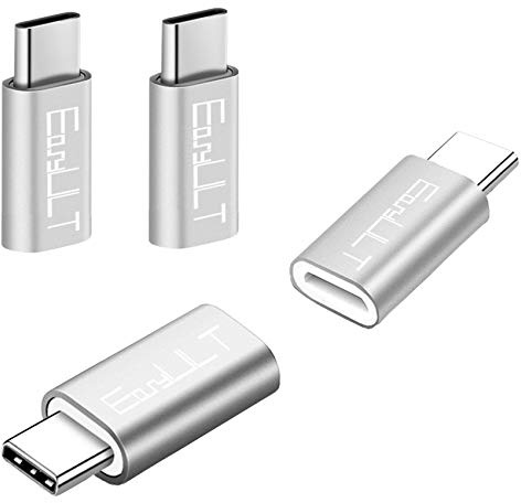 EasyULT USB-C Adapter[4 Stücke], USB C auf Micro USB Adapter mit für Samsung Galaxy S8/S8+/A5(2017),Huawei P9/P10/Nova,Nexus 5X/6P,OnePlus 2/3/3T, LG G5/G6/V20 und andere Type C Geräte(Silber)