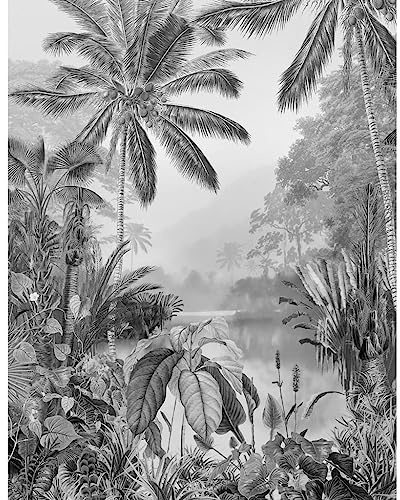 Komar Lac Tropical Black And White Vlies Fototapete 200x270cm 2-bahnen.