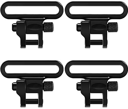 GUGULUZA 4 STÜCK Riemenbügel Schnellverschluss Stahl für Gewehrriemen | QD Sling Swivel, 2,54cm / 3,17cm Riemenöse Gewehr, halterung für Gewehrgurt, Zweibein, Schraube Holzpfosten