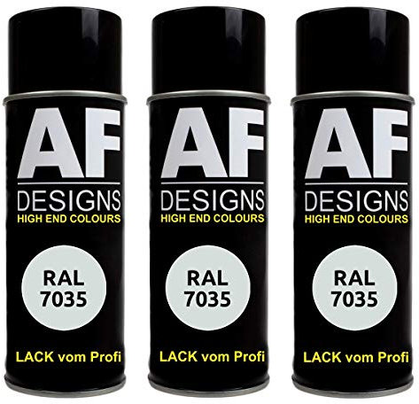Alex Flittner Designs 3x RAL Lackspray Autolack Buntlack Spraydose RAL7035 LICHTGRAU glänzend