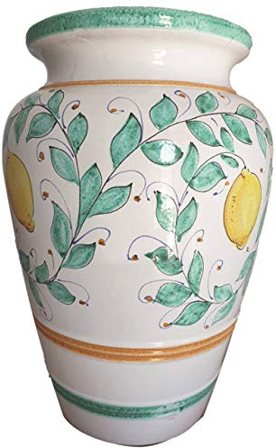 Generico Giara Ceramica Vietri Dipinta a Mano Altezza cm 33 Diametro della Pancia cm 23 Anfora Vaso Maiolica Fioriera Terracotta