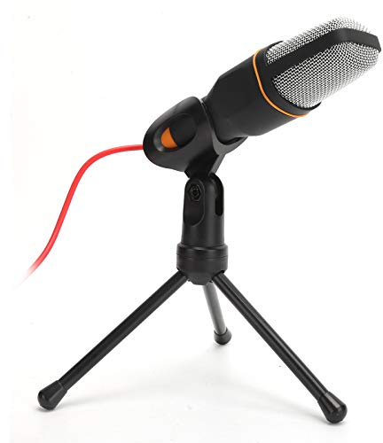 Gaming Microphone USB Wired Condenser Mic,Wired PC Laptop Microphone with Foldable Telescopic Tripod,for Gaming/Online Meeting/Chatting/Singing(black)