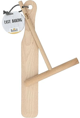 RBV Birkmann 330603 Set consisting Roller and Crepe Turner Made of Beech Wood