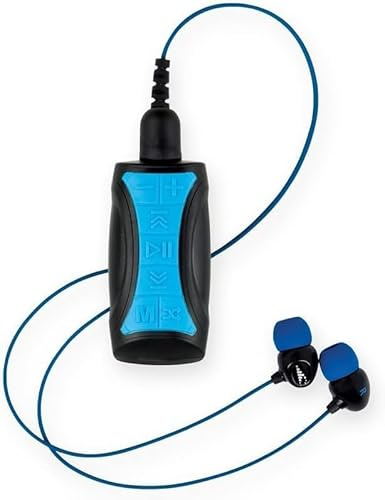 H2O Audio Stream 3 PRO and Surge S+ Earbuds - Multi-Sport Waterproof Music Player & Ear Headphones - Bluetooth for Above Ground, MP3 for Swimming- Playlist+ App Included - Blue