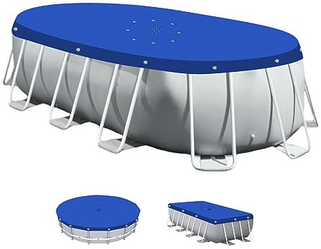 Linxor - Bâche de Protection réversible 4 Saisons pour Piscine Hors Sol - 150 GSM - Bleu et Gris - Plusieurs Formes et Tailles