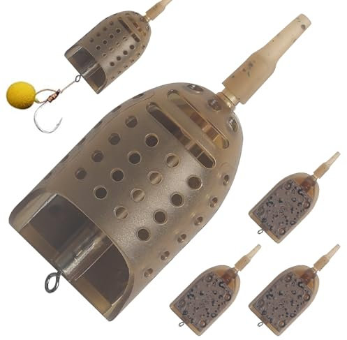 Realure Pellets Feeder Zubehör, 3 Stück Method Feeder, Karpfen Angeln Feeder, Inline Blei Feeder Angeln, 30g 40g 50g Gewicht Feeder für Grundangeln, Karpfenfutter Feederrute Karpfen Zubehör