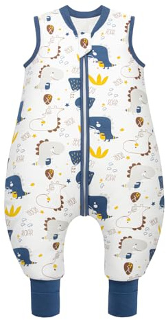 MIKAFEN Baby Schlafsack mit Füßen 2,5 Tog, Größe 80, Höhe 85–95 cm