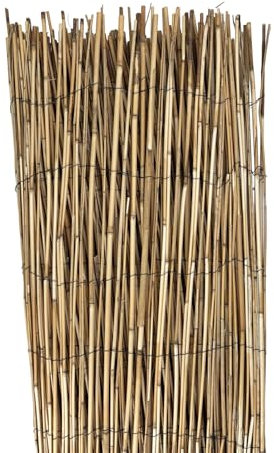Arella Bamboo da Esterno Copri Ringhiera Recinzione Bambù Naturale Giardino Frangivista Ornamentale Balcone Misura 1x3 metri