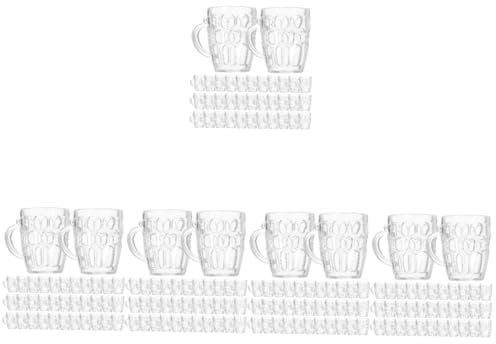 PRETYZOOM 250pièces Mini Chopes à Bière Plastique Transparent Accessoires De Décoration Pour Maison De Poupées Fêtes Barbecues Et Mariages