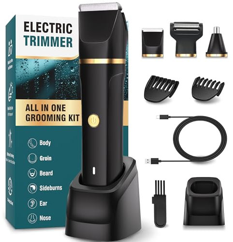 Rasoio Elettrico Corpo Uomo,3 In 1 Rasoio Corpo Uomo,Depilatore Corpo Uomo Impermeabile IPX7,Rasoio Parti Intime Uomo Umido e Asciutto,Rasoio Intimo Uomo per Viso,Braccia,Torace,Gambe,Ascelle