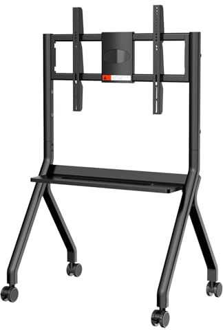 JAV Smart Board Ständer Mobiler Interaktiver Whiteboard Ständer für 47-65 Zoll Digitales Elektronisches Whiteboard Vier Feststellbare Rollen Design für Büro Klassenzimmer Zuhause