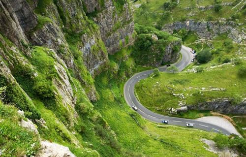 GUOHLOZ Personalised Jigsaw Photo Custom Jigsaw Puzzle 1000 pc Wooden Puzzle Personalized Gift, England, Cheddar Gorge, Landscapes, 75x50cm
