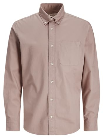 JACK & JONES Jprbrook Oxford Shirt L/S Noos Camicia, Adobe Rose, XS Uomo