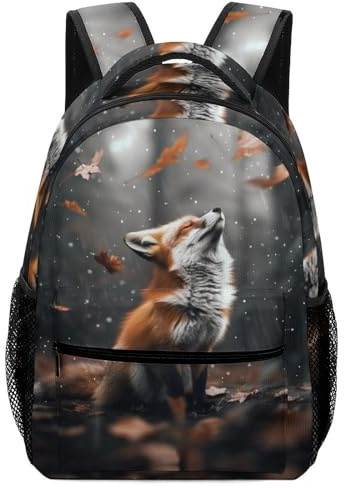 VesFy Kreativer Fuchs Schulrucksack Tier Schultasche BüChertaschen Buchtasche RucksäCke MäDchen Junge Kinder One Size