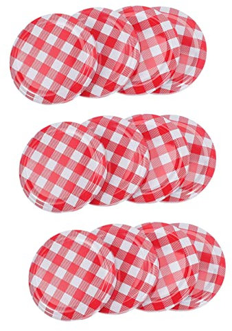 TOYANDONA Glass Jam Jar Lids and Screw Caps Set 40pcs Iron Replacement Covers for Kitchen Storage Jars Canning Accessories Suitable for Preserving and Sealing