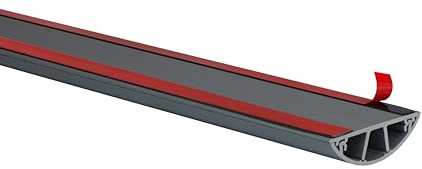 KOMIB 2 x 1M Bodenkanal Halbrund/Fußboden Kabelbrücke/TV Kabelschacht/Selbstklebend/Fertig für die Montage (70 x 20 mm, Grau)