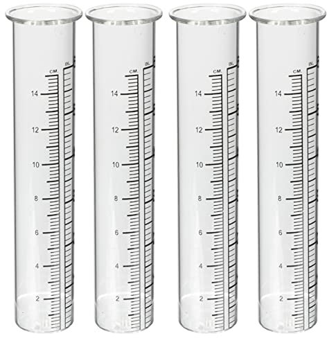 Mipcase 4pièces Pluviomètres à Tube à Essai Verre Gradués pour Extérieur Appareil De Mesure De Eau De Pluie Tube De Rechange Transparent