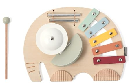 Promise Babe Wooden Elephant Musical Instruments for Toddlers, Baby Xylophone Percussion Instruments Toy for Kids, Montessori Educational Music Toys, Gifts for Girls Boys
