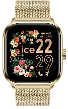 ICE-WATCH - Ice Smart 2.0 Gold Milanese Band 1.7 AMOLED - Montre connectée dorée pour Femme avec Bracelet en Acier Inoxydable - 025134 (1.70 Pouces)
