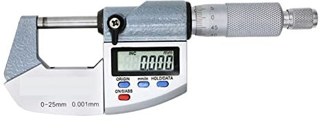 KONGMM Micrometro, IP65. Micrometro Digitale da 0,001 mm elettronico micrometro Esterno Digitale 0-25 mm