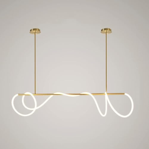 Genérico Lámpara colgante moderna con forma de línea de LED, tira de metal simple, for sala de estar, comedor, bar, decoración del hogar, luminaria suspendida, iluminación ajustable,lámpara de araña