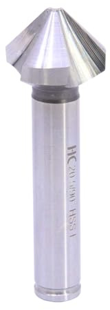 HC Machinentechnik HSSE - Fresa conica 90° DIN 334 – 3 affettate, rettificate, set da 1 pezzo, sbavatura e svasatura in acciaio, acciaio inossidabile, alluminio, ottone e ghisa (Ø 31)