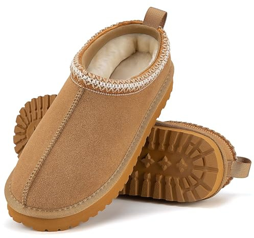 Mishansha Chaussons Femme Confortable Pantoufles avec Doublure en Fourrure Chaude Hiver Slippers Antidérapant - Intérieur et Extérieur Kaki 40