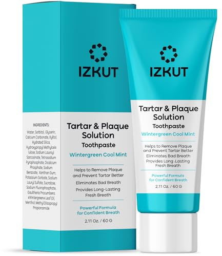 Plaque & Tartar Remover Toothpaste for Teeth: Removes Plaque & Reduces Tartar - Long-Lasting Fresh Breath, Gum-Friendly, SLS Free, Enamel Support Toothpaste for Adults & Kids, Wintergreen (2.11 Oz)