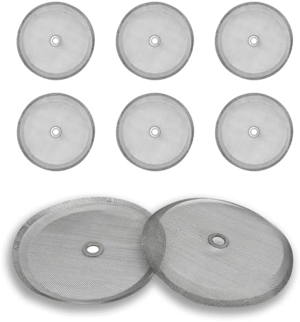 SYEYCW 8 Pcs Stainless Steel Cafetiere Filter Mesh Screens, French Press Replacement Filter Mesh Screen, Stainless Steel Reusable, for 8 Cup/ 34 Oz/ 1000 ml Coffee Tea Makers