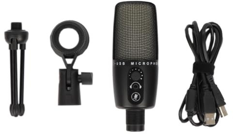 Zambuph Microfono a condensatore cablato USB Living Streaming Noise Cancelling Mic Apparecchiature di registrazione audio Forniture per laptop