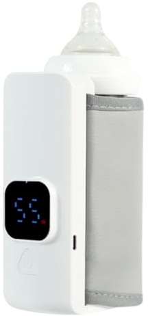 portátil de calentamiento de leche, ABS, 14,5 x 8,8 cm, inalámbrica, calentador de botellas recargable con calentamiento rápido, alimentación nocturna, viajes, dispositivo inteligente de