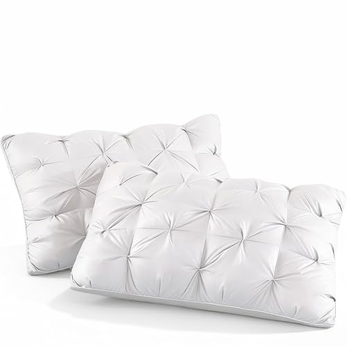 DECODEKO Almohada 75x50 Pack 2, Suave con Buen Soporte, Altura de 22cm, Ideal para un Descanso Profundo, Lavable a Máquina, 100% Poliéster, Blanco