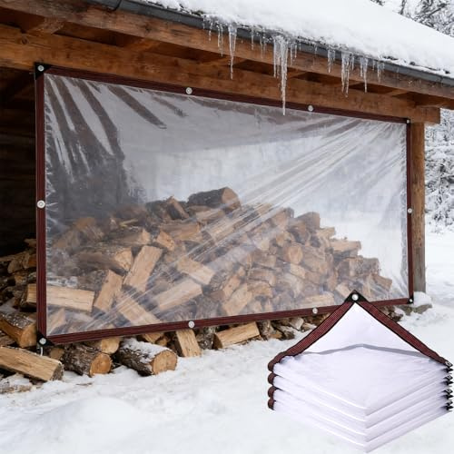 Lona Transparente 180 x 250 cm 80G ㎡, Resistente a Los Rayos UV y Polvo, Duradera Resistente a Desgarros, Multiusos, Lona Impermeable Exterior Transparente para Jardín, incoloro