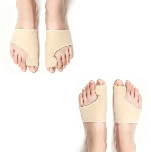 Cryluxial Correcteur d'Hallux Valgus 2 Paires Séparateur d'Orteils en Silicone Doux pour Hommes et Femmes Orthèse de Maintien Confortable pour Utilisation de Jour comme de Nuit Soulagement Quotidien