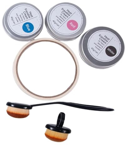 Générique Heat Erasable Cream Set – 5,7 Zoll Brush Transfer | Heat Sensitive Pigment Tape Marking – 3 Farben 40 g Embroidery Cream, ideal für Baumwoll-Denim-Näharbeiten, Quilting Crafts