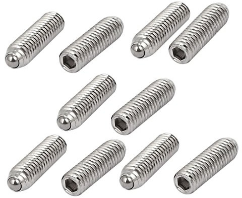 sourcing map 10stk M6x20mm 304Edelstahl Sechskant Madenschraube Set Schraube Feder Kugel DE de